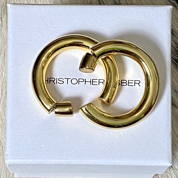 CHRISTOPHER ESBER REVERSED MAGNUM HOOPS, GOLD - Picture 3 of 12